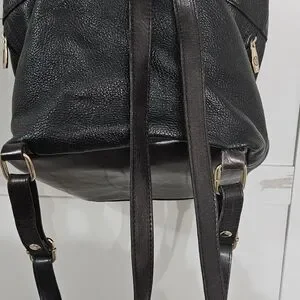 Valentina Black Leather Backpack Cheetah Calf Hair Flaps Leopard Print Black Leather Mini Backpack - Leopard Print  main image 4